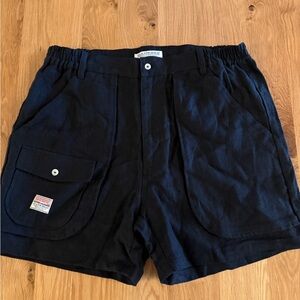 Manresa Mens Ram Island Shorts Linen Size L